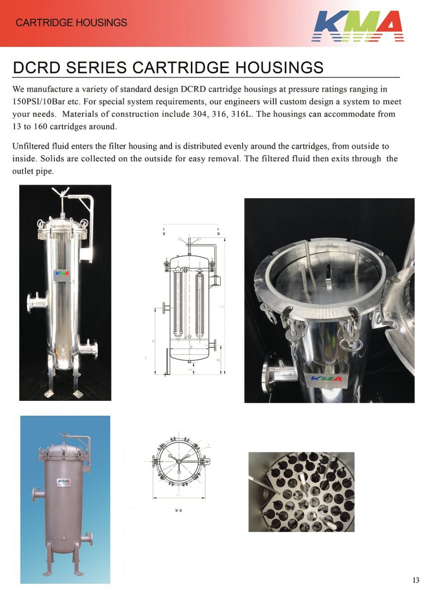 DCRD Series Cartridge Housings KMA Industries